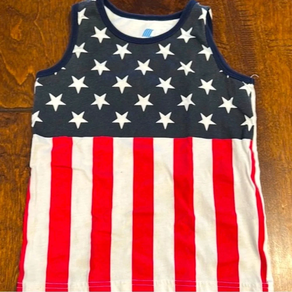 USA Flag Patriotic Stars and Stripes Kids Tank Top